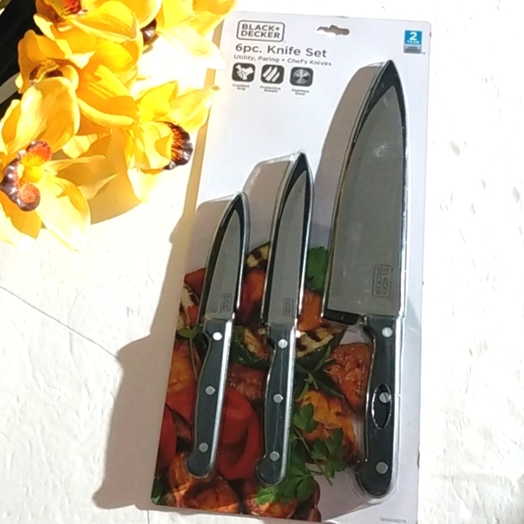 Black & Decker Other - BLACK & DECKER 6PC STAINLESS STEEL UTILITY PAIRING CHEF'S KNIVES SET NWT